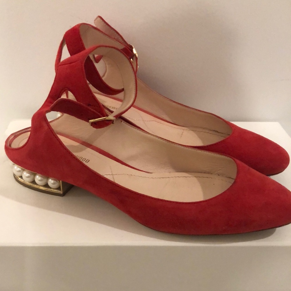 Nicholas Kirkwood Lola Pearl Suede Ballet Flats
